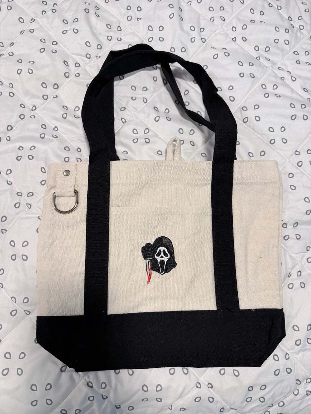 Ghost Face Canvas Mini Tote Bag